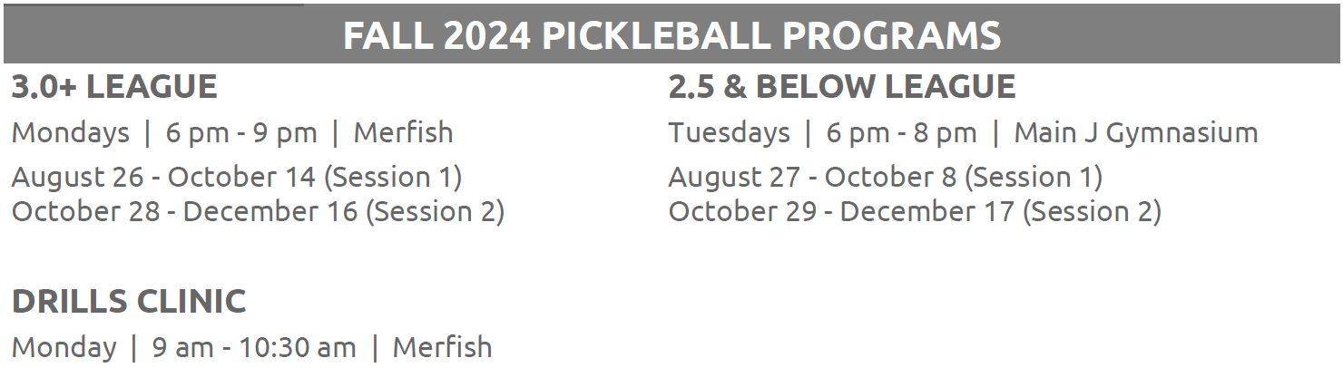 Pickleball programs